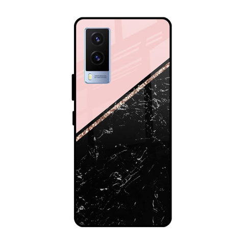 Marble Texture Pink Glossy Case For Vivo V21e
