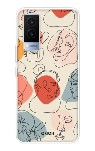 Abstract Faces Soft Cover for Vivo V21e