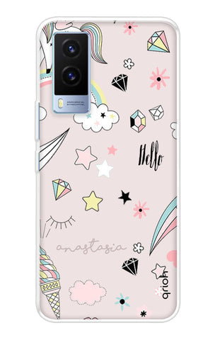 Unicorn Doodle Soft Cover For Vivo V21e
