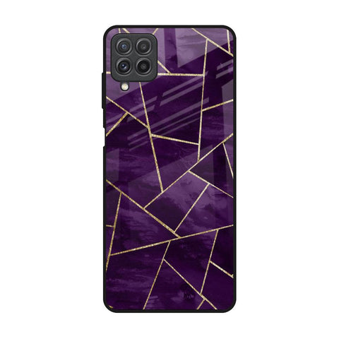 Geometric Purple Glossy Case For Samsung Galaxy A22