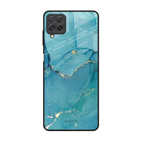 Blue Golden Glitter Glossy Case for Samsung Galaxy A22