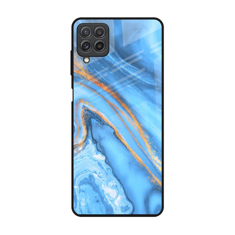 Vibrant Blue Marble Glossy Case for Samsung Galaxy A22