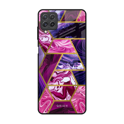 Electroplated Geometric Marble Glossy Case for Samsung Galaxy A22