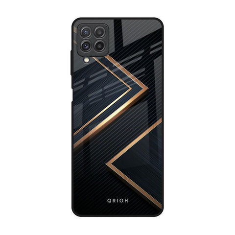 Sleek Golden & Navy Glossy Case for Samsung Galaxy A22