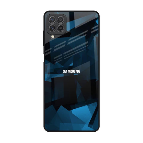Polygonal Blue Box Glossy Case For Samsung Galaxy A22