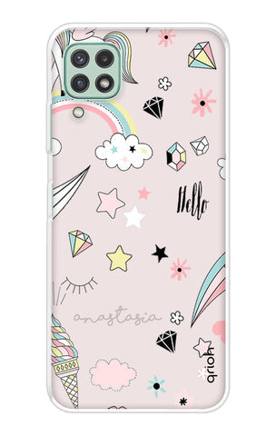 Unicorn Doodle Soft Cover For Samsung Galaxy A22