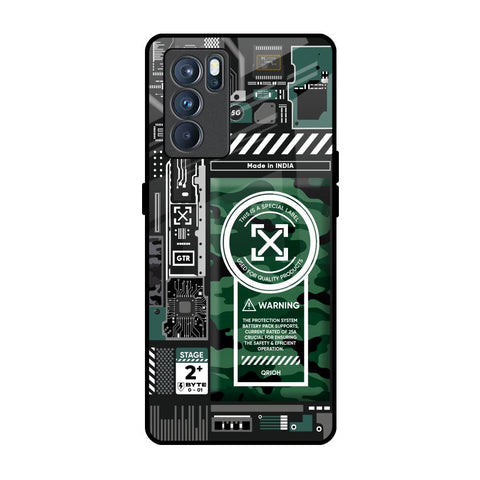 Green Camo Circuit Glossy Case for Oppo Reno6