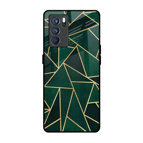 Abstract Green Glossy Case For Oppo Reno6