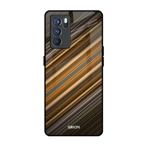 Diagonal Slash Pattern Glossy Case for Oppo Reno6