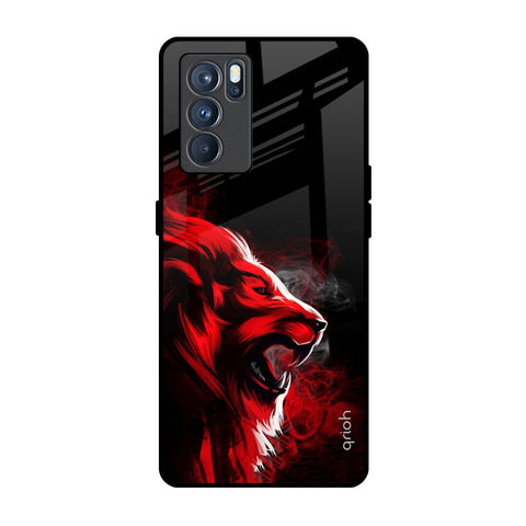 Red Angry Lion Glossy Case for Oppo Reno6