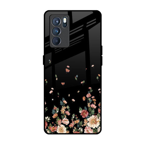 Floating Floral Print Glossy Case for Oppo Reno6