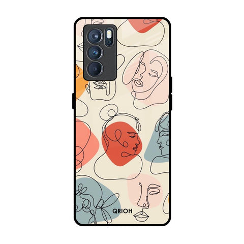 Abstract Faces Glossy Case for Oppo Reno6