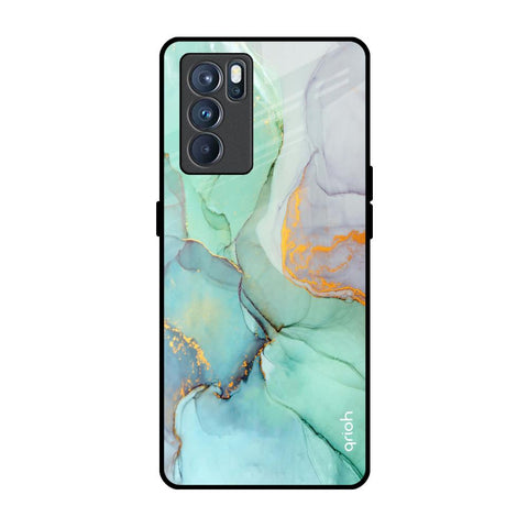 Green Marble Glossy Case for Oppo Reno6