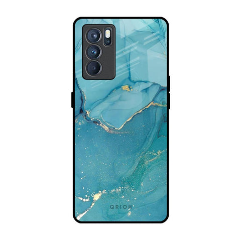 Blue Golden Glitter Glossy Case for Oppo Reno6