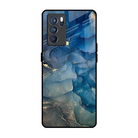 Blue Cool Marble Glossy Case for Oppo Reno6