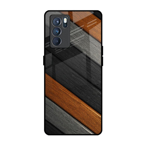 Tri Color Wood Glossy Case for Oppo Reno6