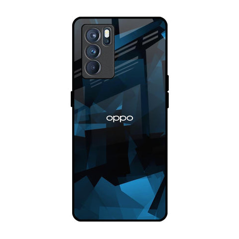 Polygonal Blue Box Glossy Case For Oppo Reno6
