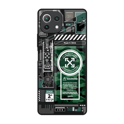 Green Camo Circuit Glossy Case for Mi 11 Lite