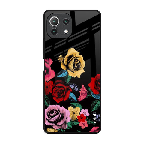 Floral Decorative Glossy Case For Mi 11 Lite