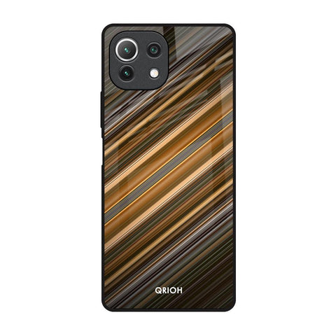 Diagonal Slash Pattern Glossy Case for Mi 11 Lite