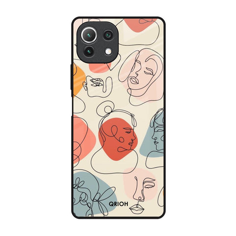 Abstract Faces Glossy Case for Mi 11 Lite