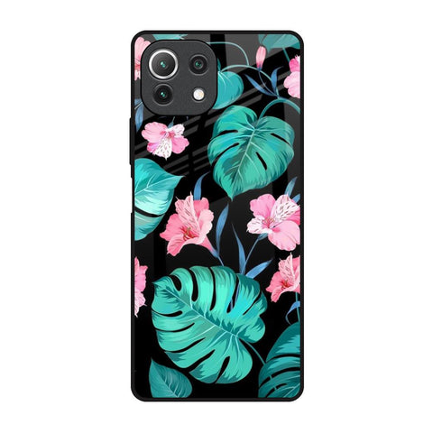 Tropical Leaves & Pink Flowers Glossy Case for Mi 11 Lite