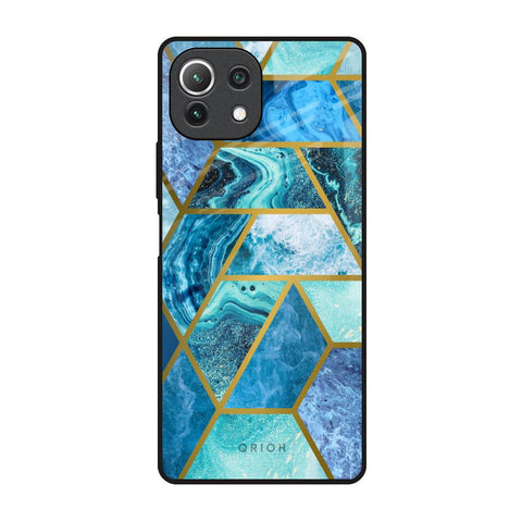 Turquoise Geometrical Marble Glossy Case for Mi 11 Lite