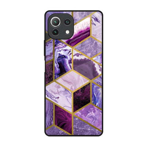 Purple Rhombus Marble Glossy Case for Mi 11 Lite
