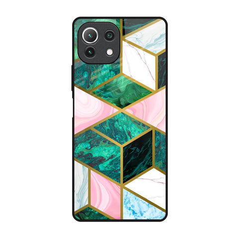 Seamless Green Marble Glossy Case for Mi 11 Lite