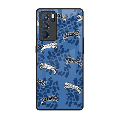 Blue Cheetah Glossy Case for Oppo Reno6 Pro