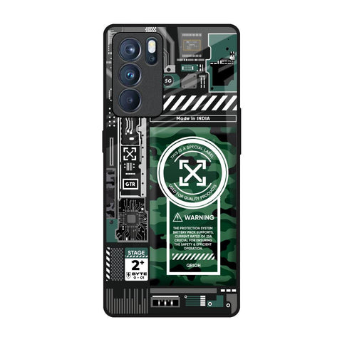 Green Camo Circuit Glossy Case for Oppo Reno6 Pro