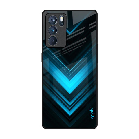 Vertical Blue Arrow Glossy Case For Oppo Reno6 Pro