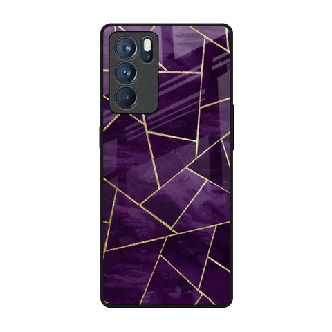 Geometric Purple Glossy Case For Oppo Reno6 Pro