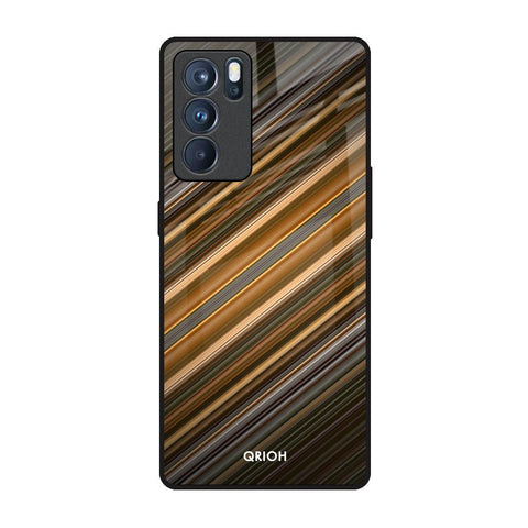 Diagonal Slash Pattern Glossy Case for Oppo Reno6 Pro