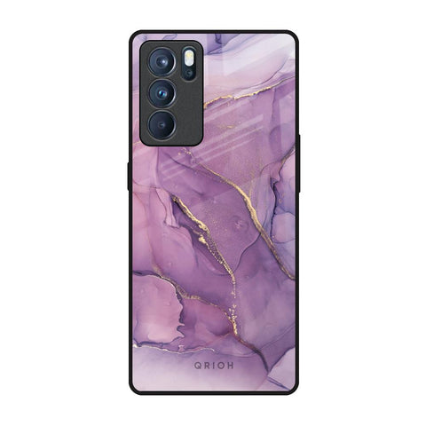 Purple Gold Marble Glossy Case for Oppo Reno6 Pro