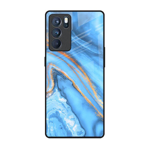 Vibrant Blue Marble Glossy Case for Oppo Reno6 Pro