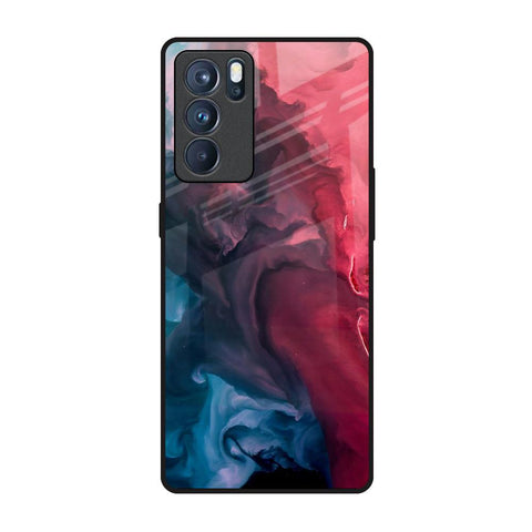 Blue & Red Smoke Glossy Case for Oppo Reno6 Pro