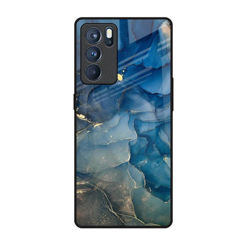 Blue Cool Marble Glossy Case for Oppo Reno6 Pro