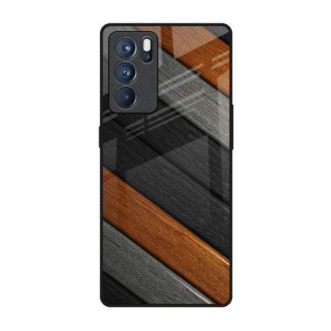 Tri Color Wood Glossy Case for Oppo Reno6 Pro
