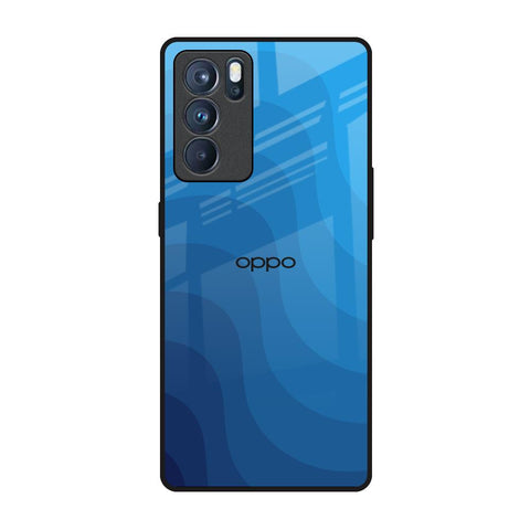Blue Wave Abstract Glossy Case for Oppo Reno6 Pro