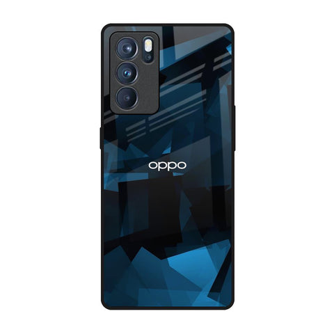 Polygonal Blue Box Glossy Case For Oppo Reno6 Pro