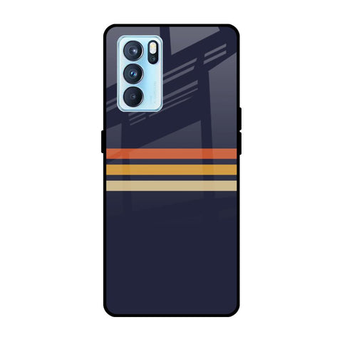 Tricolor Stripes Glossy Case For Oppo Reno6 Pro