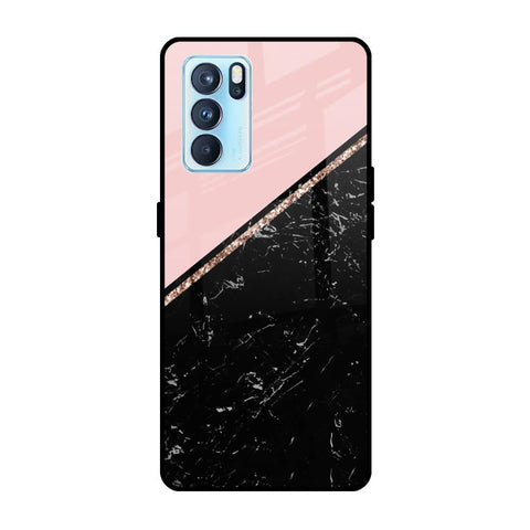 Marble Texture Pink Glossy Case For Oppo Reno6 Pro