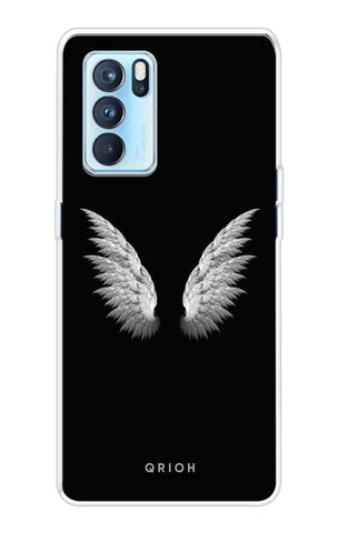 White Angel Wings Soft Cover for Oppo Reno6 Pro