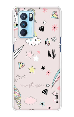 Unicorn Doodle Soft Cover For Oppo Reno6 Pro