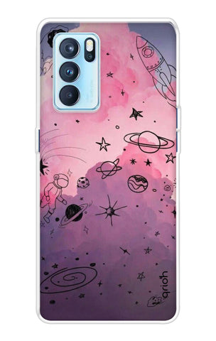 Space Doodles Art Soft Cover For Oppo Reno6 Pro