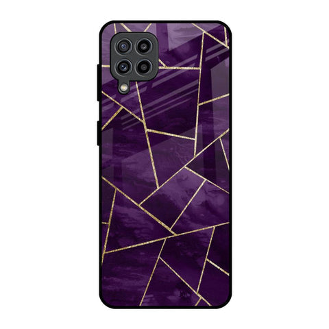 Geometric Purple Glossy Case For Samsung Galaxy F22