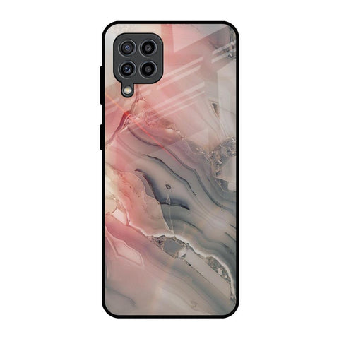 Pink And Grey Marble Glossy Case For Samsung Galaxy F22