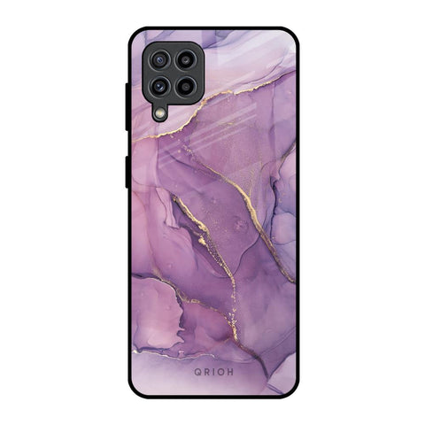 Purple Gold Marble Glossy Case for Samsung Galaxy F22