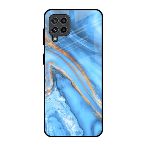 Vibrant Blue Marble Glossy Case for Samsung Galaxy F22
